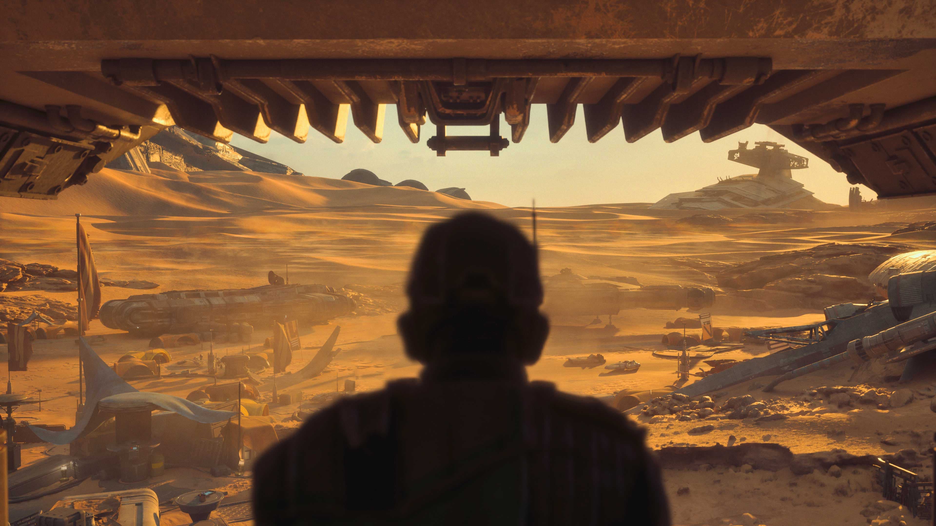 Vue sur un campement de fortune